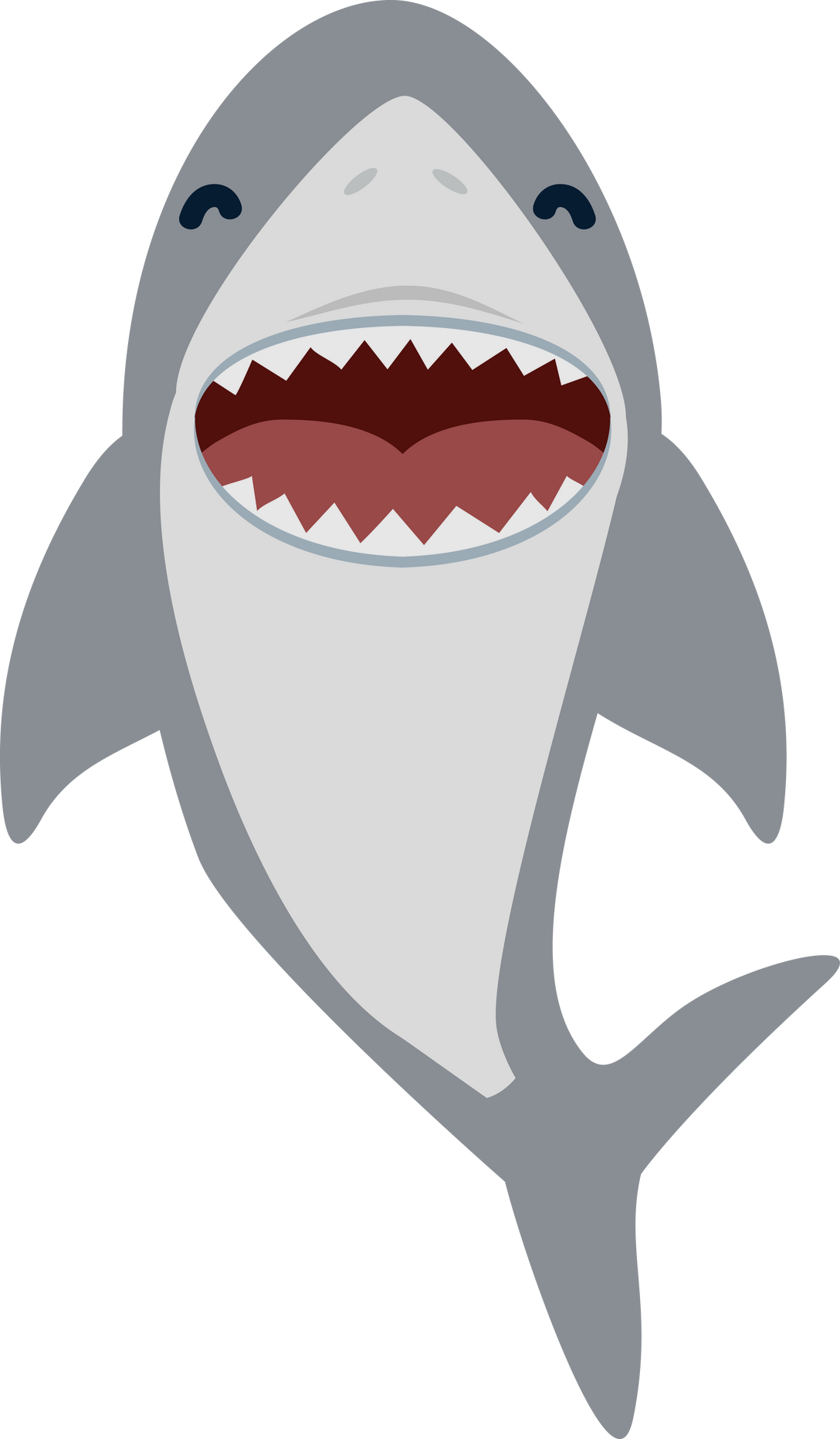 Happy shark with open mouth